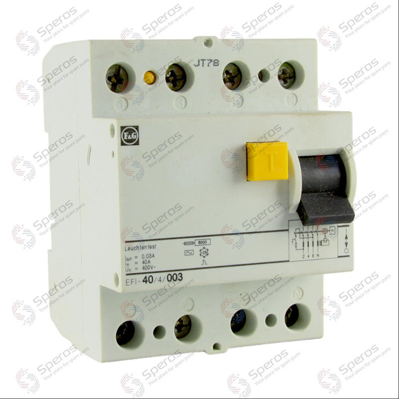 *New* F&G Residual Current Circuit Breaker Rccb Fi Breaker EFI-40/4/003 40A