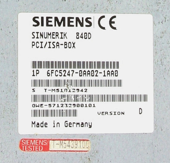 Siemens Pci/Isa Box 6FC5247-0AA02-1AA0 W/ 02-0148-000