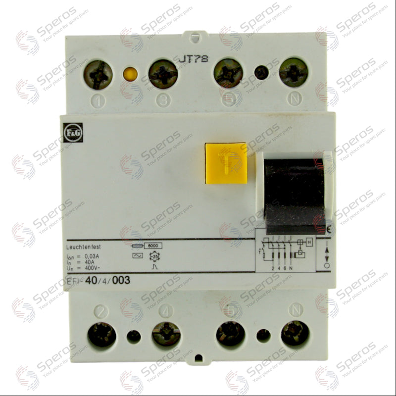 *New* F&G Residual Current Circuit Breaker Rccb Fi Breaker EFI-40/4/003 40A