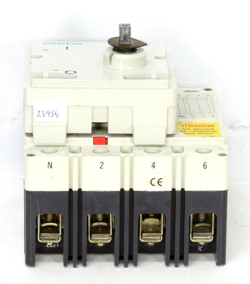 Siemens Circuit Breaker W/Rotary Drive 3VF3 VDE 0660/IEC 947-2 4 Pole 160A