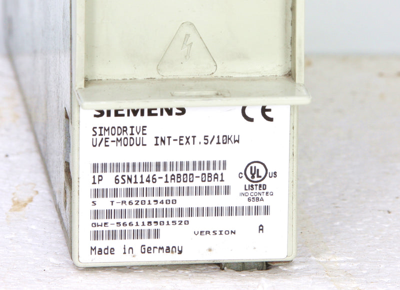 Siemens Module 6SN1146-1AB00-0BA1 Simodrive U//E-Module Int-Ext.5/10KW