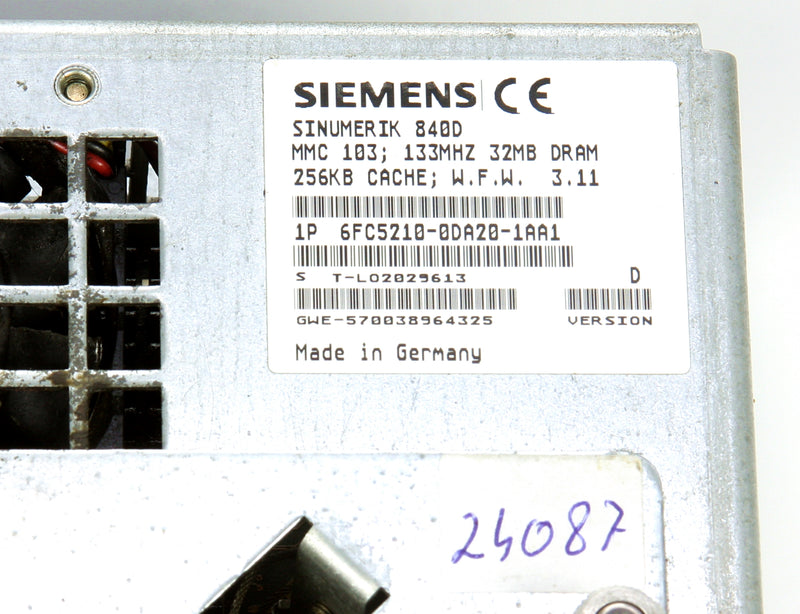 Siemens Sinumerik 8400D 6FC5210-0DA20-1AA1 MMC103 133MGZ 32MB DRAM