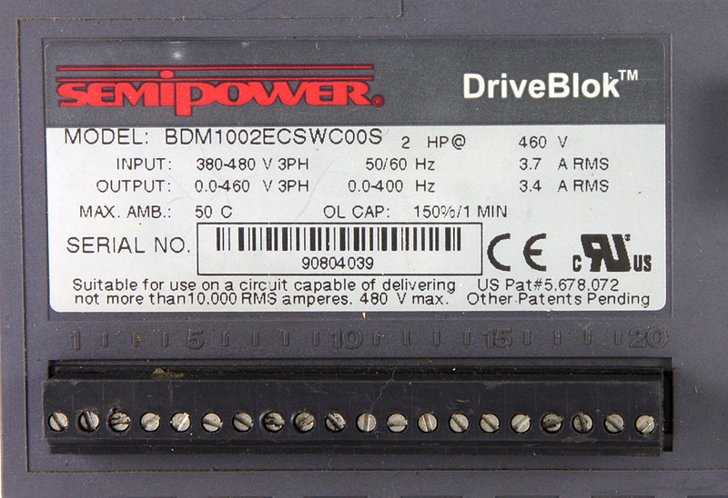 Semipower Servo Drive BDM1002ECSWC00S DriveBlok 2Hp