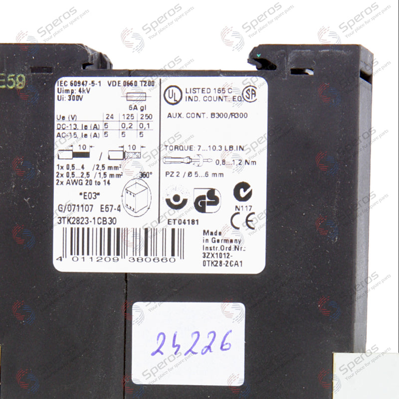 Siemens Dual Channel Safety Relay 3TK2823-1CB30 3ZX1012-0TK28-2CA1 Sirius