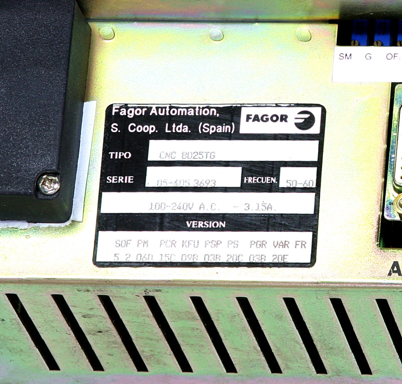 Fagor Control Unit CNC 8025TG