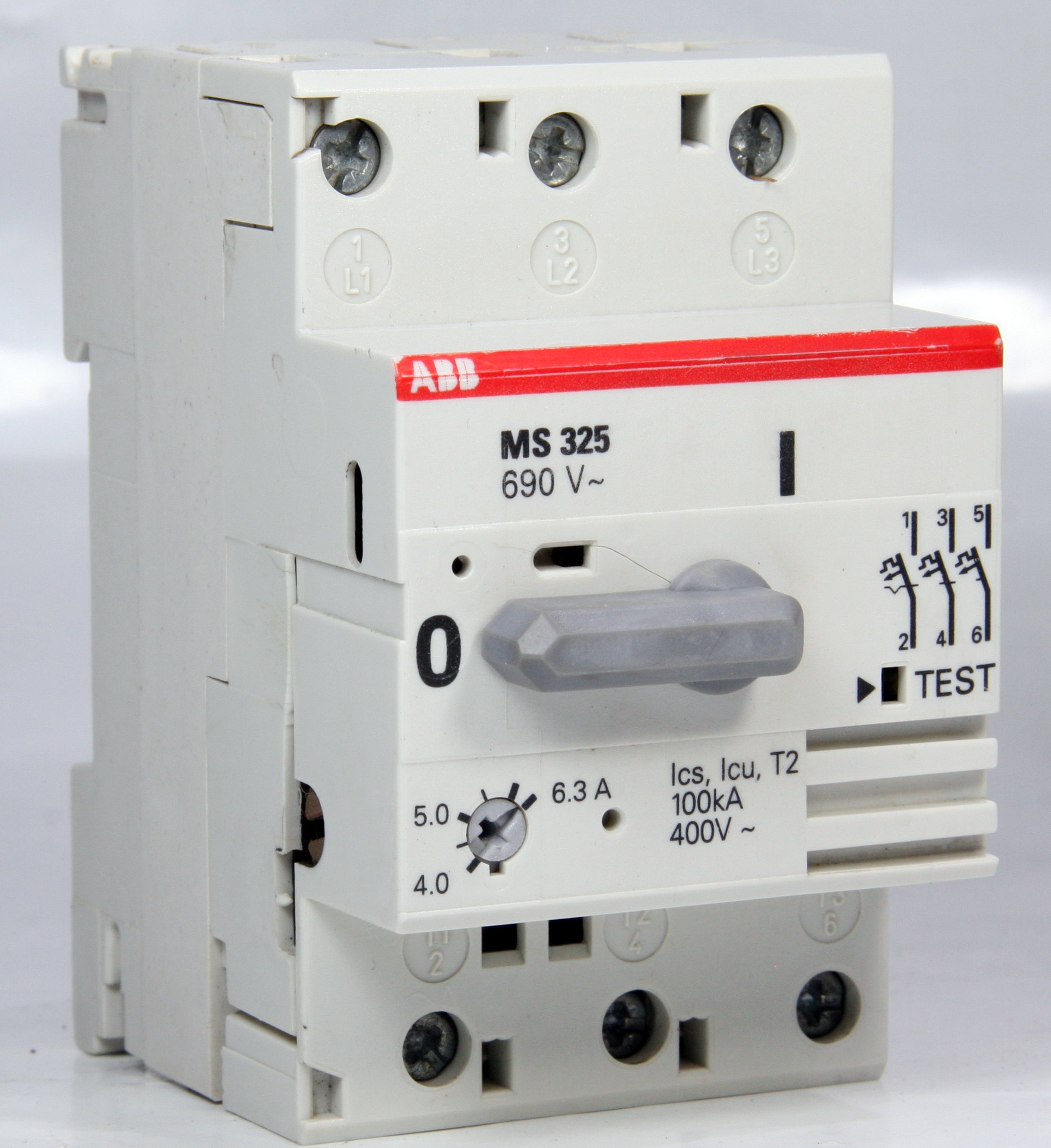 Abb Manual Motor Protector Starter MS 325 MS325 3 Pole 4-6.3A 1.5Hp