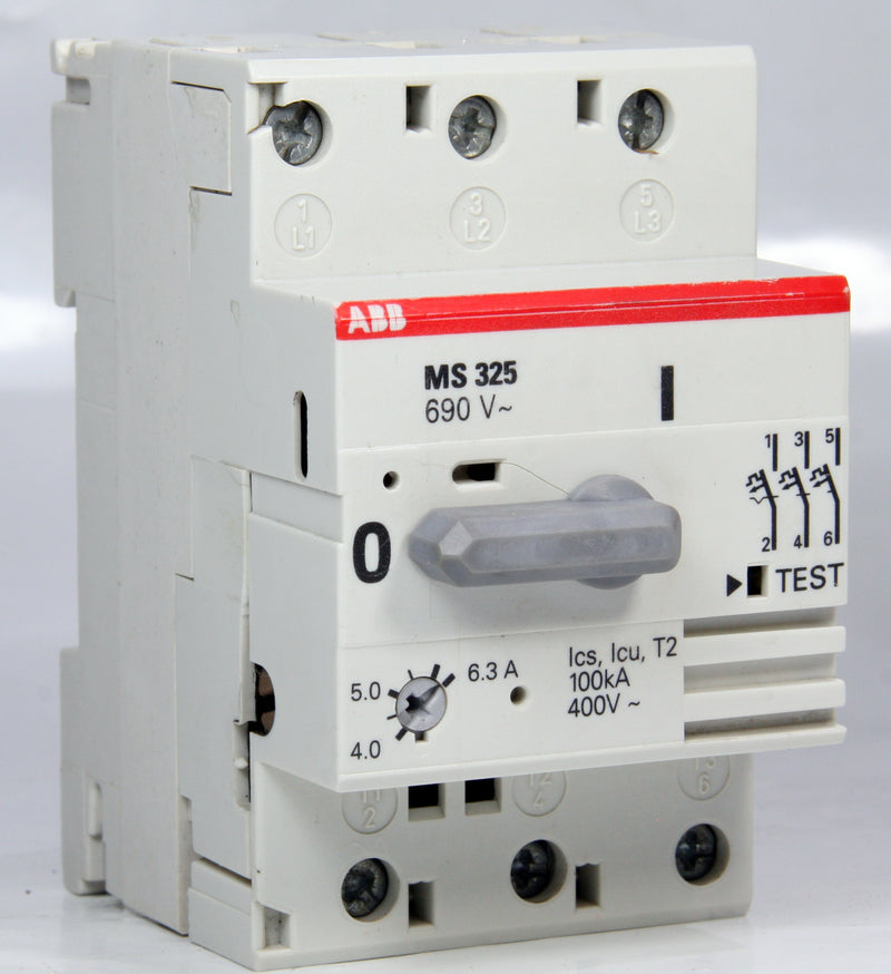 Abb Manual Motor Protector Starter MS 325 MS325 3 Pole 4-6.3A 1.5Hp