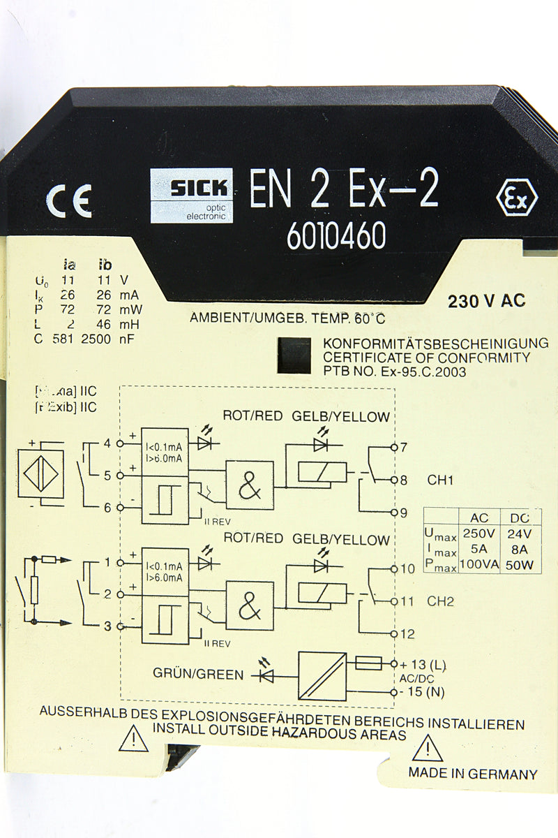 Sick Switching Amplifier EN2EX-2 6010460 EN 2 Ex