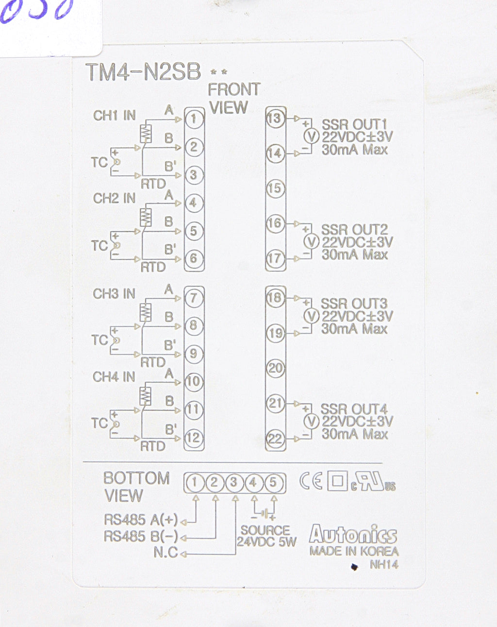 Autonics Temperature Control Thermostat Module TM4-N2SB