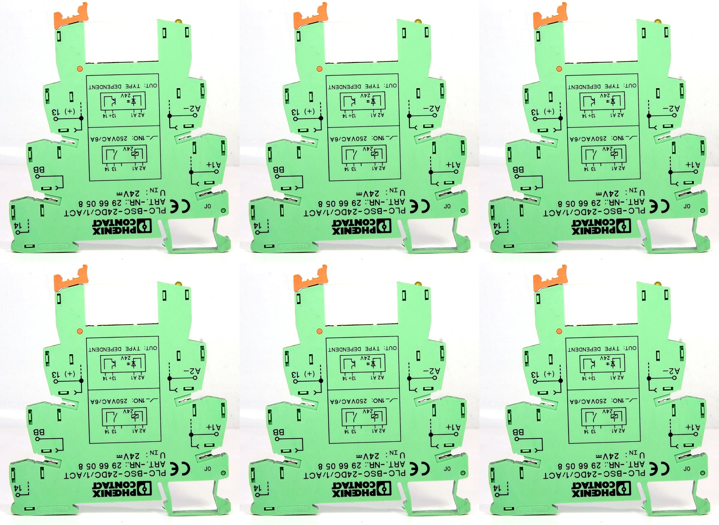 Tile Relay *6Pcs* Of Phoenix Contact Solid State Relay W/ Terminal Block 2961121