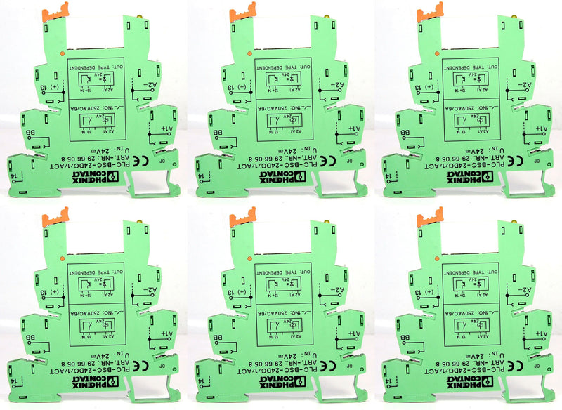 *6Pcs* Of Phoenix Contact Solid State Relay W/ Terminal Block 2961121 + 2966058 24V DC
