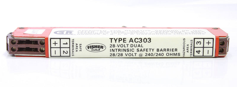 Fisher Type AC303 28-Volt Dual Intrinsic Safety Barrier