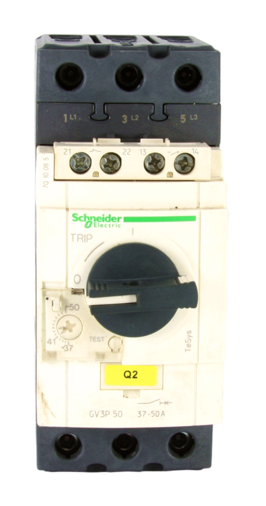 SCHNEIDER ELECTRIC GV3P50 Manual Motor Starter 37-50A 600V With GVAM11 – Used