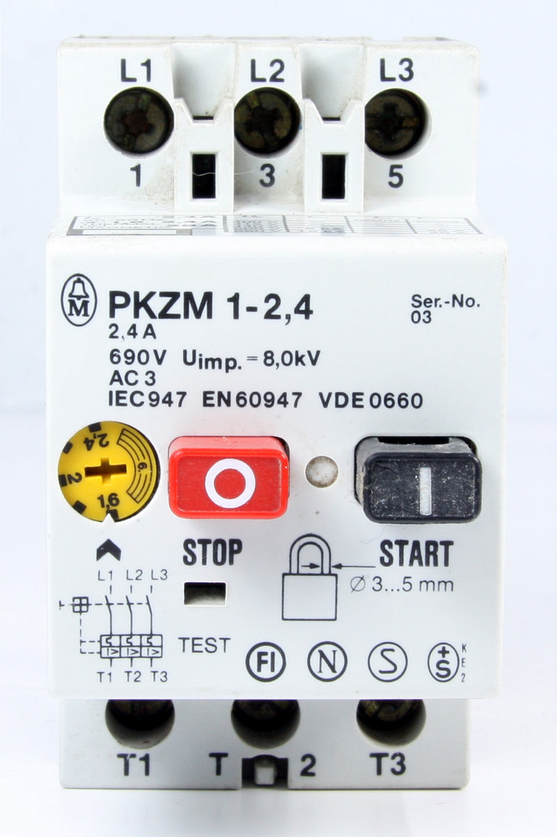 MOELLER Motor Circuite Breaker PKZM1-2,4 1-2.4A