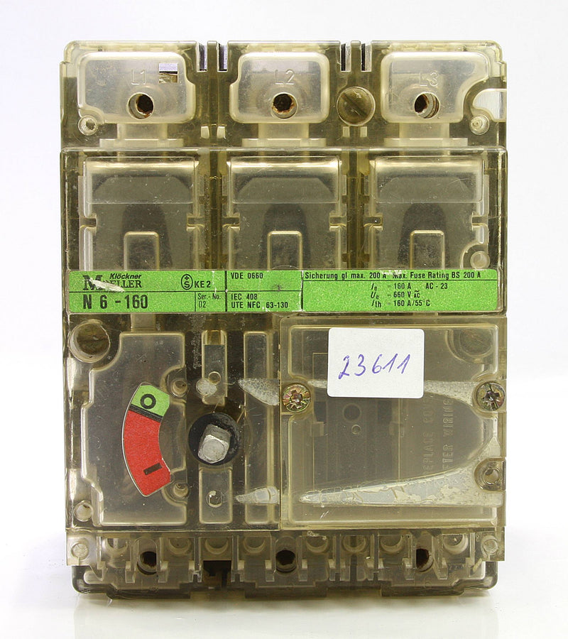 Moeller N6-160 Circuit Breaker 3 Pole 160A