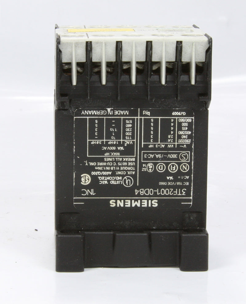 Siemens Contactor 3TF2001-0DB4 16A 4kW 5Hp