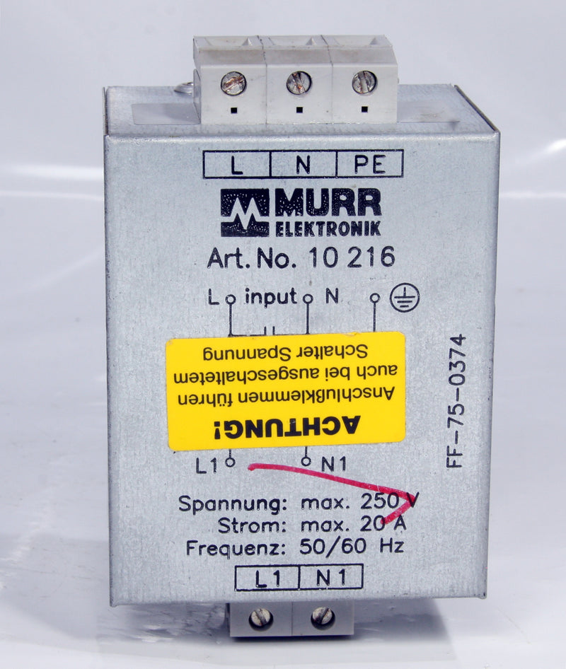 Murr Elektronik Line Filter FF-75-0374 250V 20A
