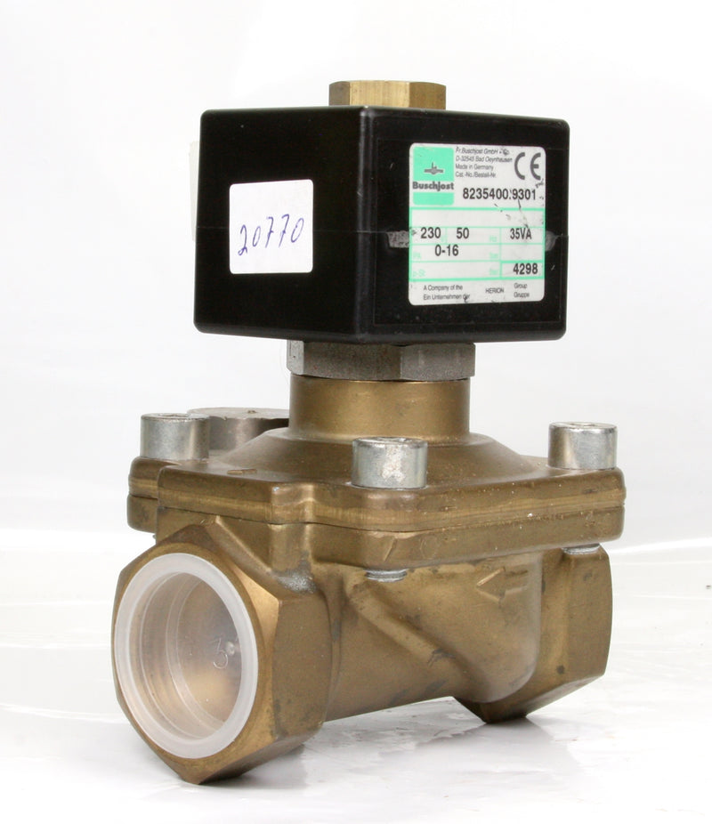 Buschjost Brass Solenoid Valve 8235400.9301 COil: 230V 1''