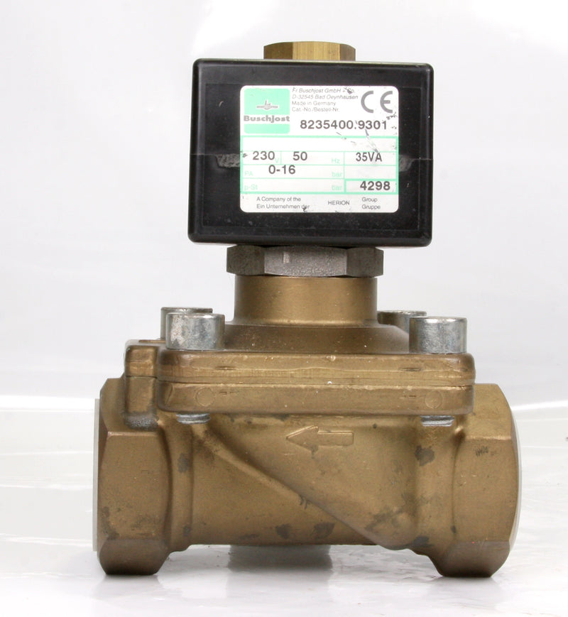 Buschjost Brass Solenoid Valve 8235400.9301 COil: 230V 1''