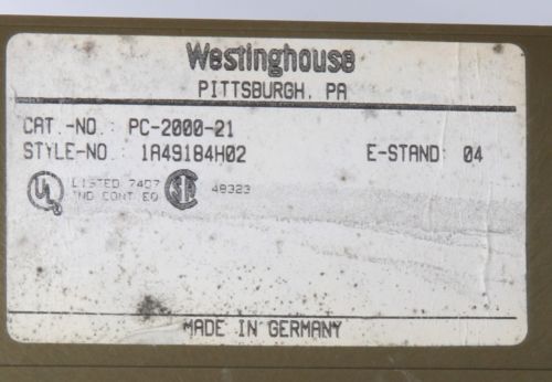 Westinghouse PC-2000-21 1A49184H02 PC2000
