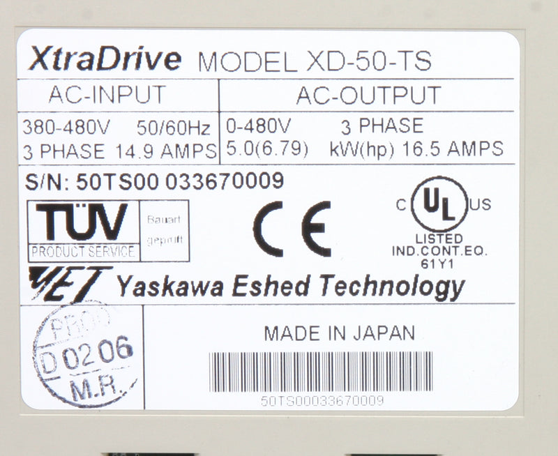 Yaskawa XTRADRIVE XD-50-TS