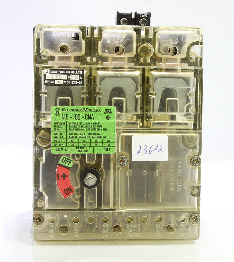 Moeller N6-100-CNA Dual Side Operation Circuit Breaker 3 Pole 100A