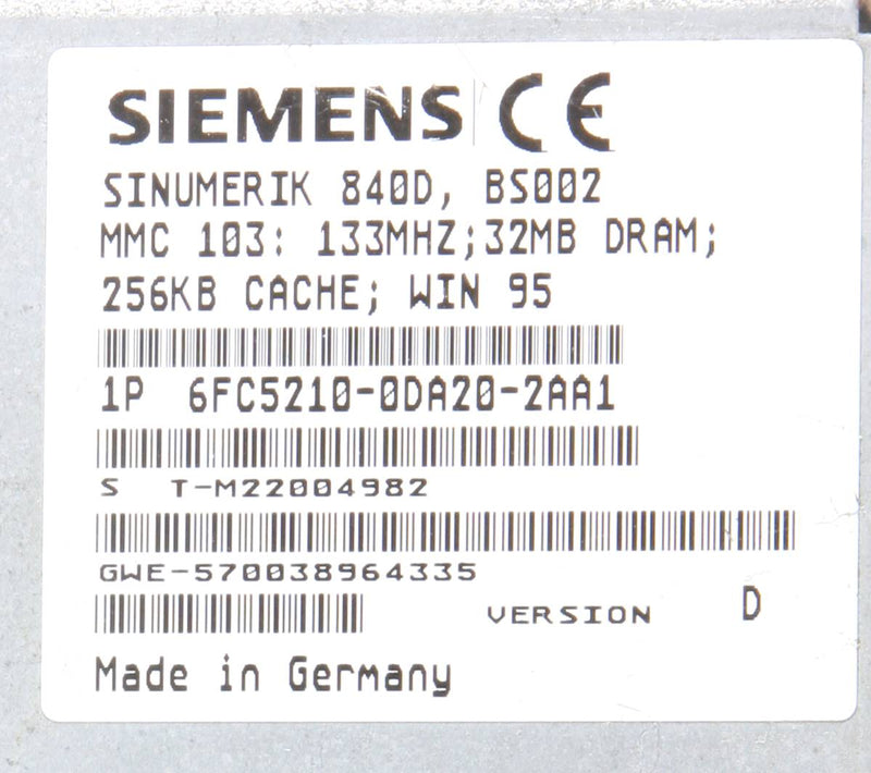 Siemens 6FC5210-0DA20-2AA1 