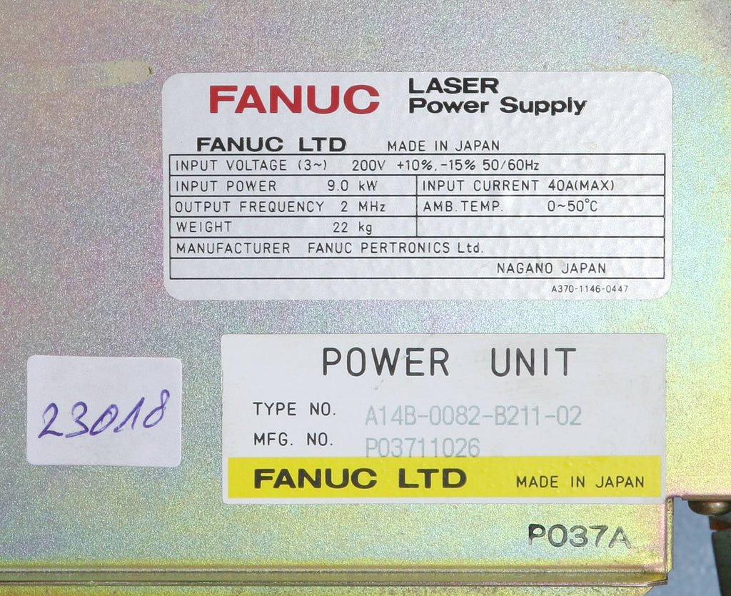 Fanuc Laser Power Supply A14B-0082-B211-02