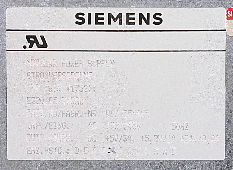 Siemens E220 G5/3WRGD DIN 41752